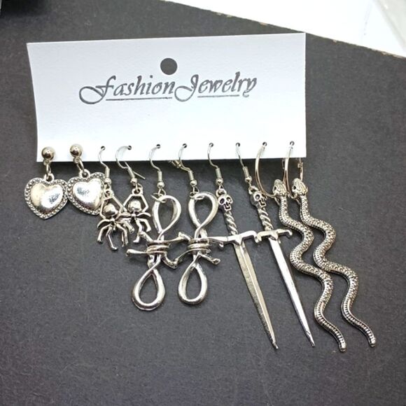 HEART Spider sword Slipknot snake earring bundle - Picture 2 of 4